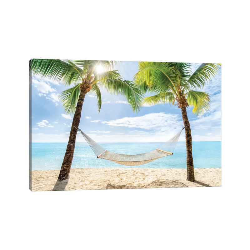 Relaxing Summer Vacation In A Hammock by Jan Becke - Wrapped Canvas Print, 66.04cm H x 101.6cm W