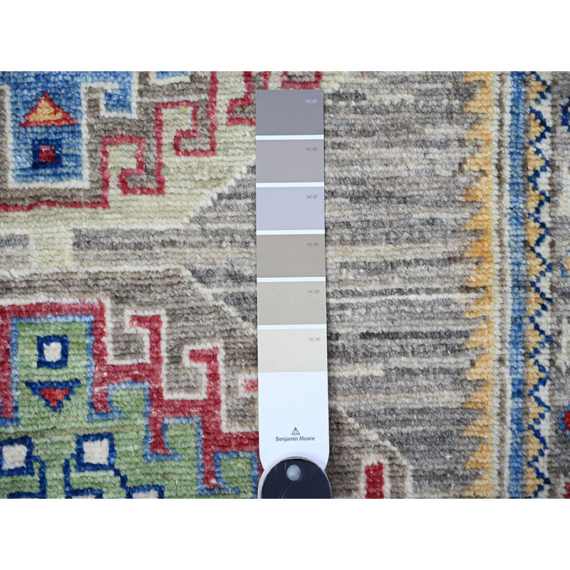 Tapis de couloir gris en laine noué à la main 3 pi 1 po x 9 pi 9 po Angora Oushak 73D9A61190264DA7B6ABA2ED47F9ADD3