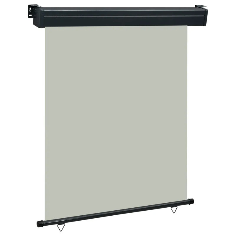 Dakota Fields 140cm W x 0cm D Fabric Black Cover Motorised Retractable Side Awning, Grey
