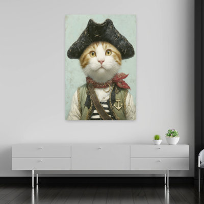 «Feline Pirate Captain», art mural contemporain