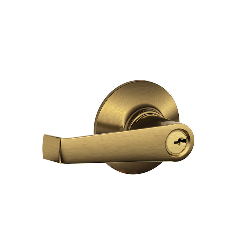 Elan Lever Keyed Entry Lock, Antique Brass, Yes, Keyed Alike