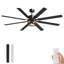 Ventilateur de plafond grillagé de 183 cm avec éclairage, 8 pales et télécommande-1495322210-1495322204