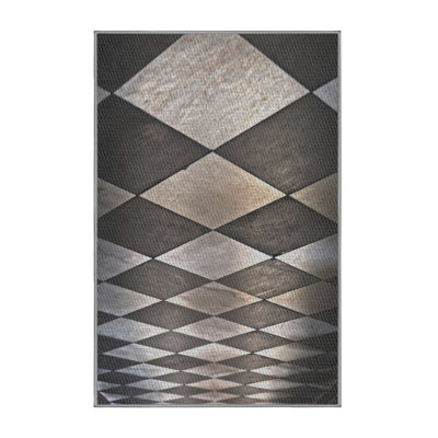 Tapis géométrique brun / gris