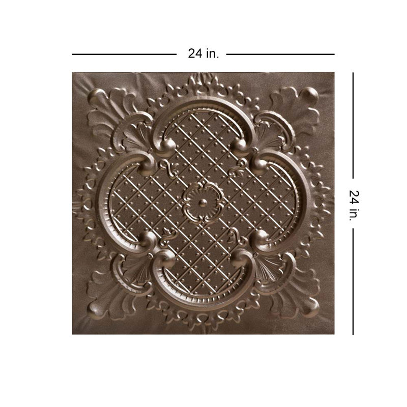 Carreau de plafond en étain 2 pi x 2 pi Majestic, Bronze