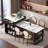 Fluted Kitchen Island With Extendable Dining Table, Power Outlet,  Double-side Storage, 2 Drawers And 2 Side Open Shelves
