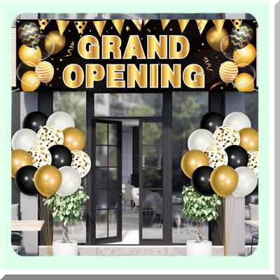Grand Opening Party Decorations Kit with Banner and Balloons