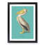 American Pelican in Teal by John Audubon - Framed Print-62764659-62764660