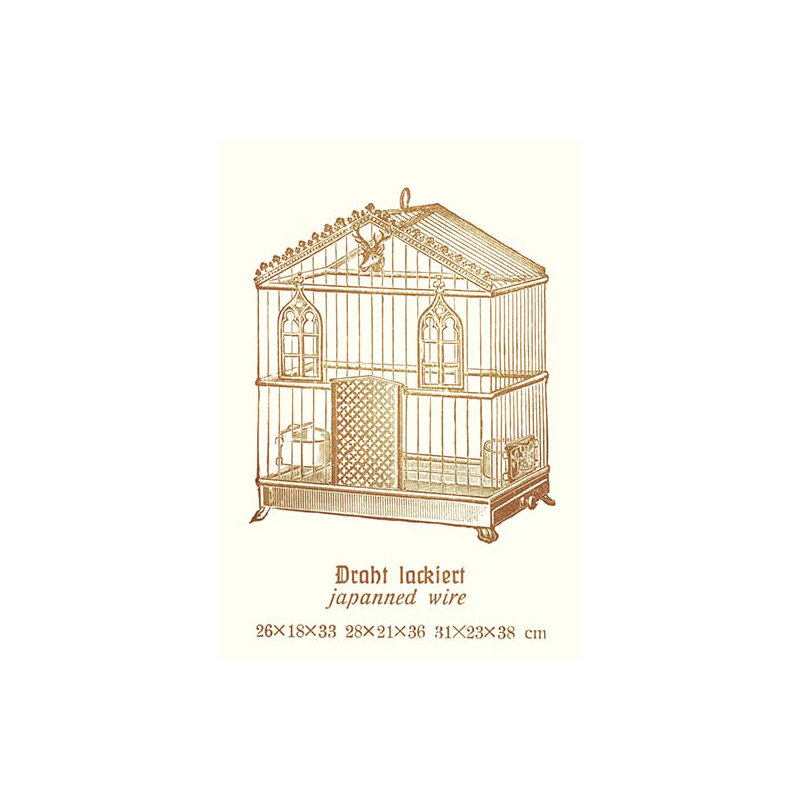 Cage à oiseau ornée b, impression, H 66 po x l 44 po x P 1,5 po