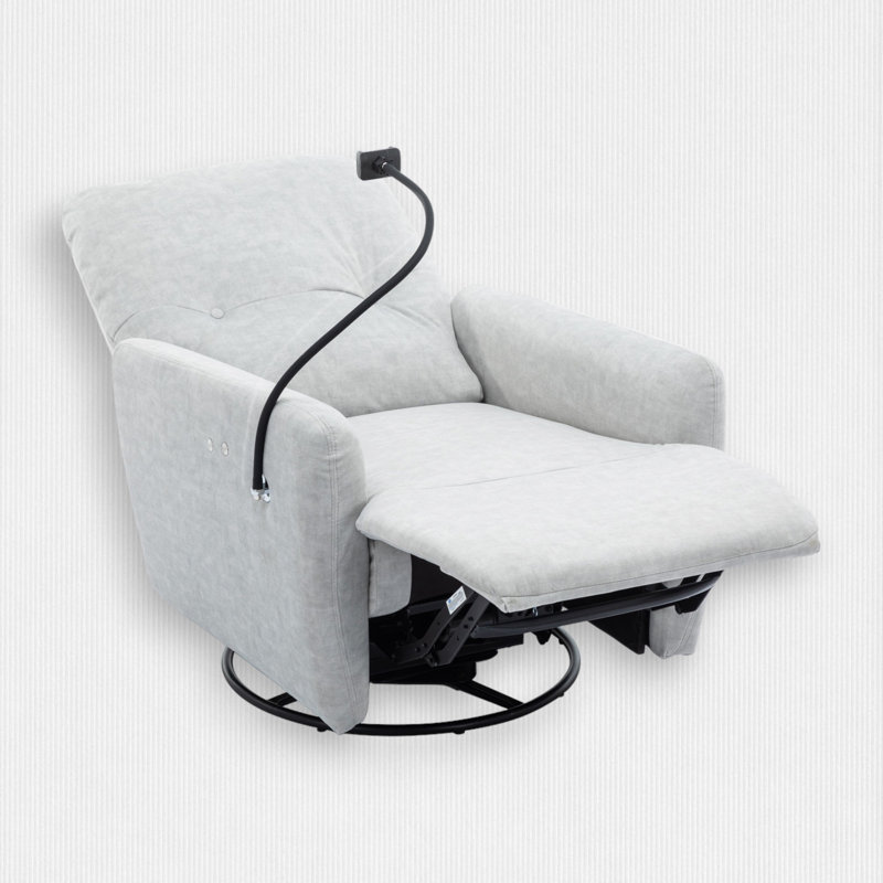 Fauteuil inclinable standard pivotant de 30,3 po de largeur, 100 % polyester gris