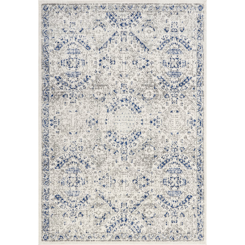 Tapis bleu performance Kristine, Rectangle 2 pi x 3 pi