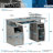 Grey Multifunctional Computer Workstation Desk With Storage Drawers, Keyboard Tray & Cpu Compartment