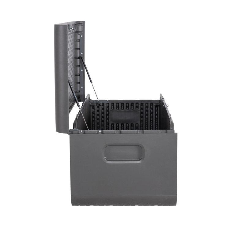 Lifetime 28.3" W 136 Gallons Water Resistant Polyethylene Plastic Lockable Modern Outdoor Deck Box