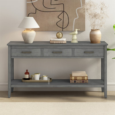 Console contemporaine à 3 tiroirs avec 1 tablette, parfaite pour le vestibule, le couloir et le salon, alliant style et fonctionnalité