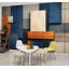 Panneau mural auto-adhésif moderne pour la chambre à coucher Peel and Stick L 69 po x l 96 po avec imprimé géométrique abstrait en bois bleu