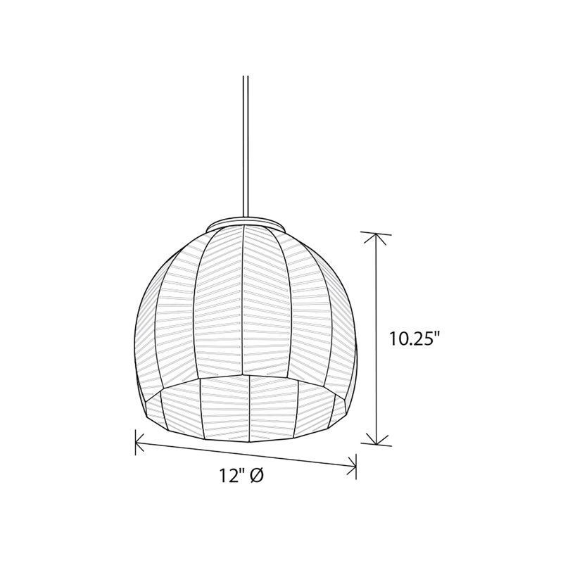 Luminaire suspendu en forme de dôme à 1 lumière Amicus, H 10,25 po x l 12 po x P 12 po, Chêne blanc délavé / blanc texturé