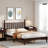 King Size Wood Platform Bed With Gourd Shaped Headboard, Retro Style And Sturdy Wooden Slat Support For Comfortable Sleep-1049822681-812727743