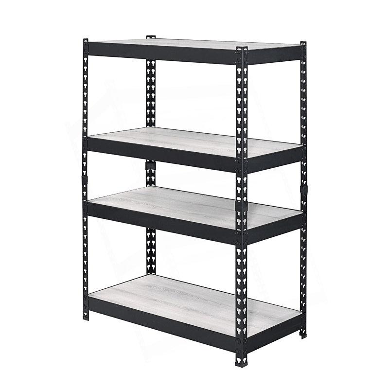 4 Tier Rectangular Bookcase With Adjustable Shelves