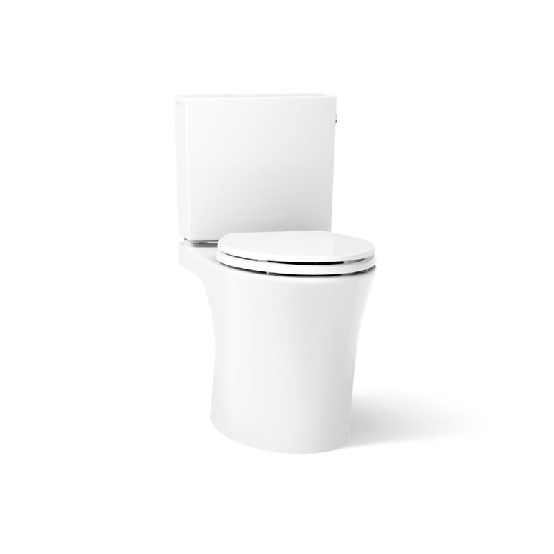 Veil Two-Piece Elongated Toilet With Skirted Trapway 1.28 GPF, White, Right