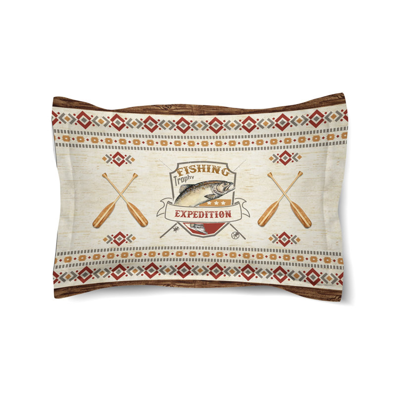 Fishing Expedition Microfiber / Microsuede Pillow Sham, Standard
