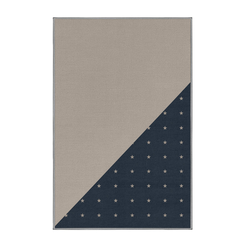 Soft Plush Finnell July 4Th Modern & Contemporary Abstract Area Rug in Gray – Gray Binding, 4x6