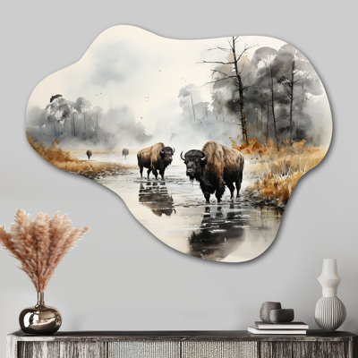 Martis - Buffalo - Décoration murale irrégulière en métal en forme de nuage