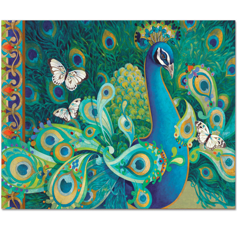 Paisley Peacock Rectangular Tempered Glass Cutting Board