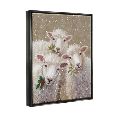 «Winter Sheep Trio Farm Animals» par Pip Wilson, peinture