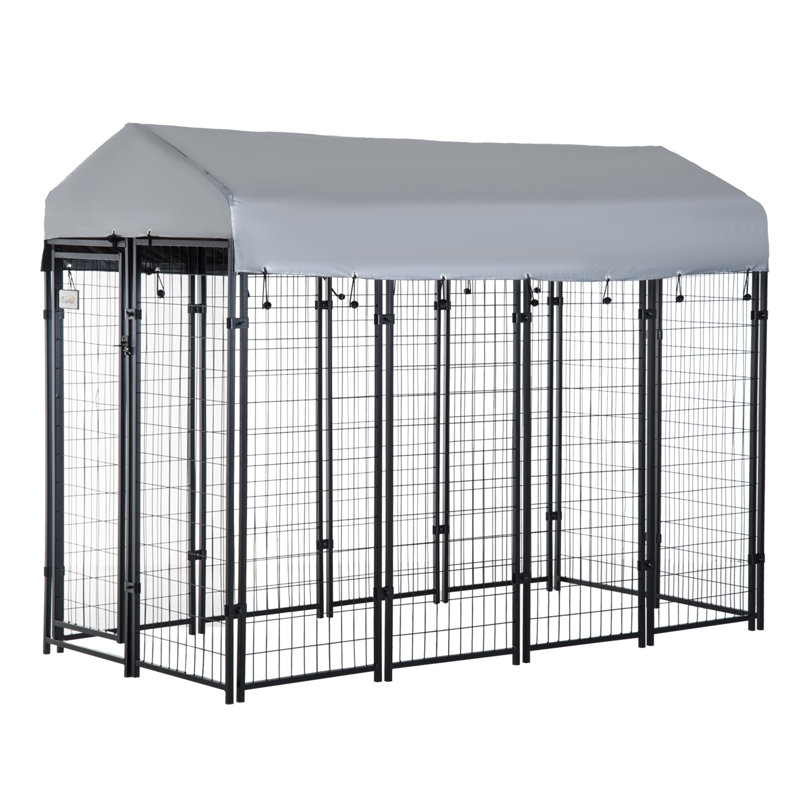 Parc pour chien extérieur, Noir, H 72 po x l 96 po x P 48 po