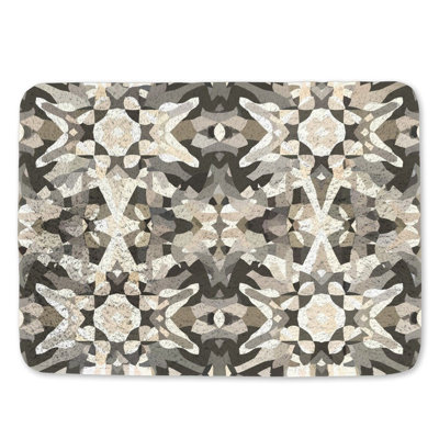 Tapis de bain à tons neutres et motif de salle de bain doux harmonie