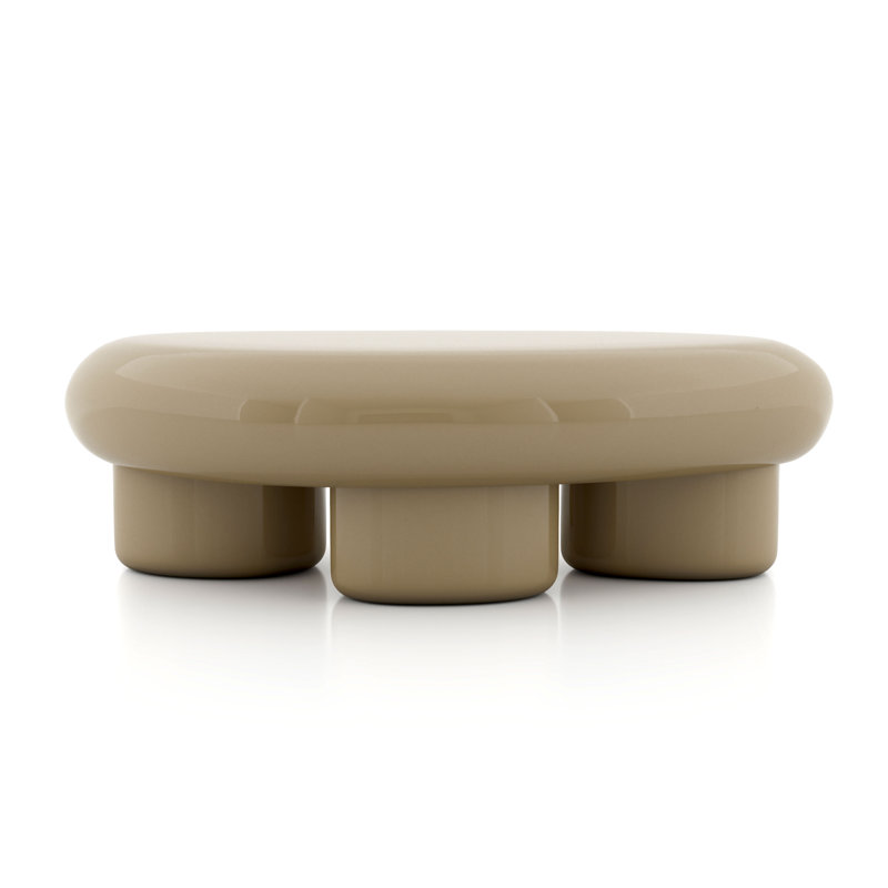 Jahmaal Curved Low Profile Coffee Table, Tan
