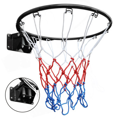 Jante de basketball solide à double ressort de basketball, jante de basketball en acier de 18 po pour intérieur et extérieur noir