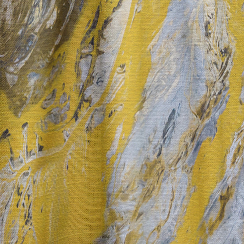 Jaune et noir liquide Art Universe - Rideau moderne - Velours obscurcissant - 1 panneau, L 52 po x L 84 po
