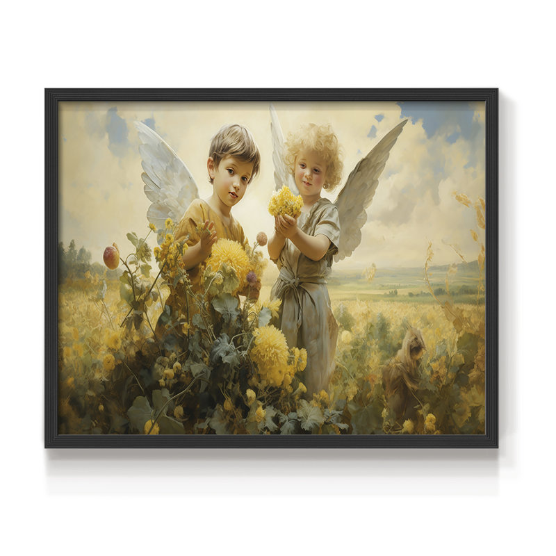 Angels From Above-XX - Reproduction encadrée - Restickable, H 8 po x l 10 po, Cadre noir