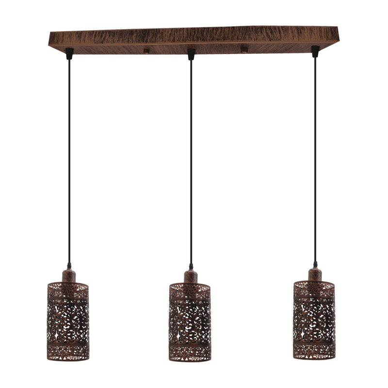 Rebound 3 - Light Kitchen Island Pendant, Rustic Red