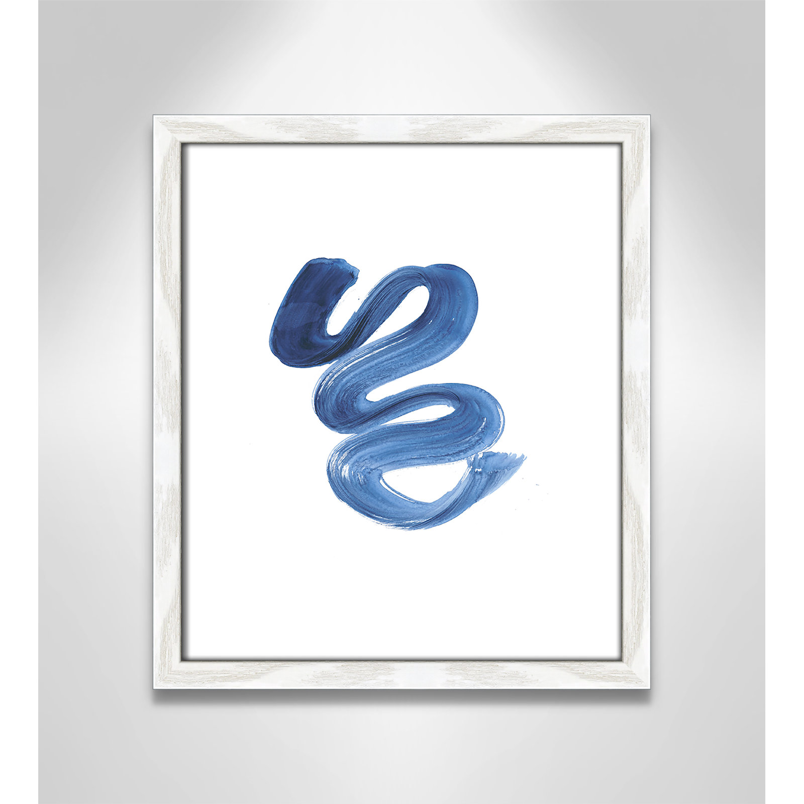 Coppola "Slinky Indigo II" Print by Filippo Ioco, 15" H x 13" W x 0.75" D, White Wood Framed Paper