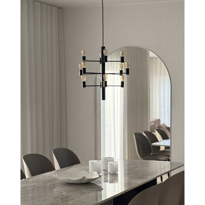 Manola 12 - Light Candle Style Chandelier, Black