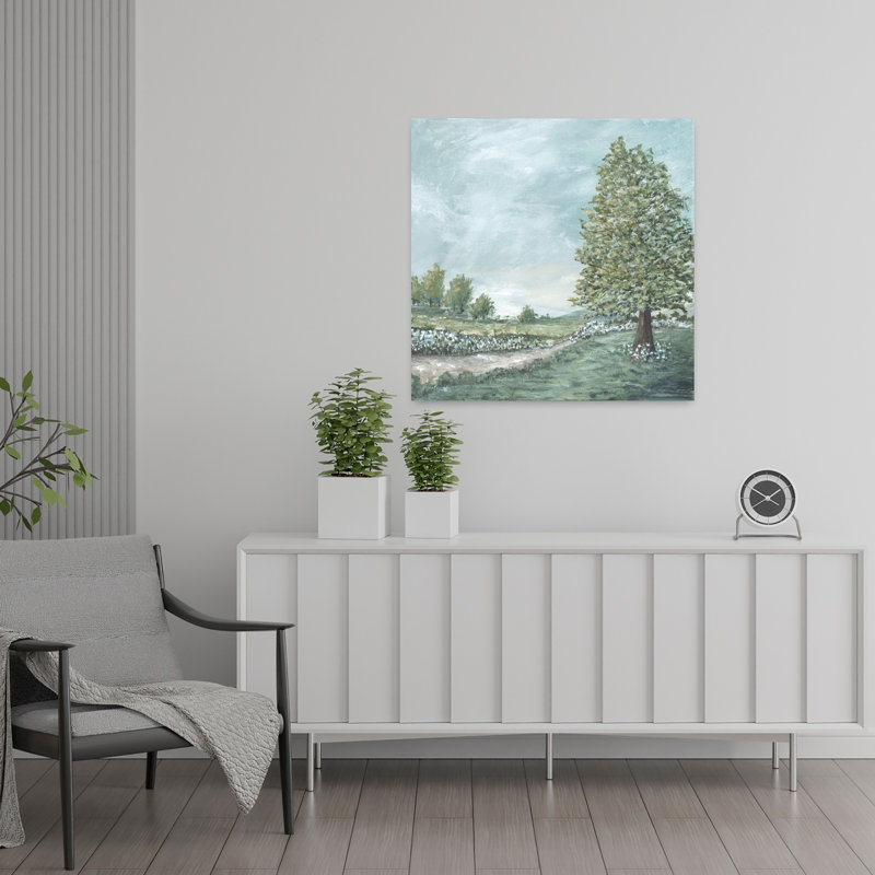 The Path Abstract Contemporary Landscape Art naturel, H 24 po x l 24 po