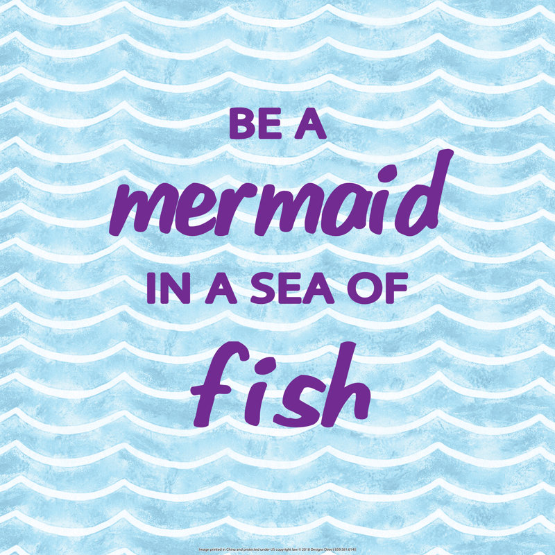 Be A Mermaid - Wrapped Canvas Print, 30cm H x 30cm W x 3.8cm D