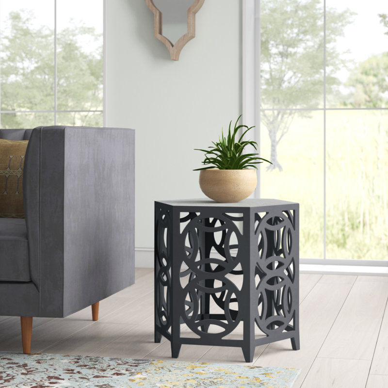 Table de bout Heidi Block, Gris foncé
