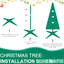 Arbre de Noël rouge de 6 pi avec fonction escamotable, 150 lumières DEL blanc chaud, 53 articles décoratifs, arbre d'installation rapide et sans effort, tous les articles de décoration pour un look complet, années de l'espace