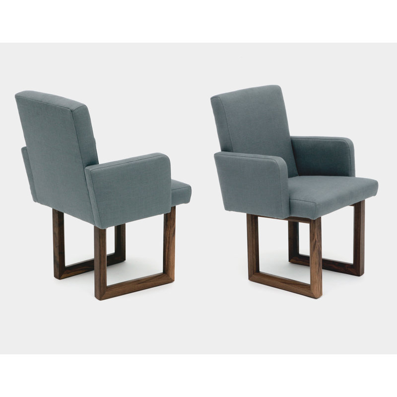 C2 W Upholstered Arm Chair, Shale Velvet