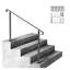 Rampe d'escalier extérieure pour marches en béton, balustrade en fer forgé avec réglage de la hauteur flexible pour 3 à 5 marches