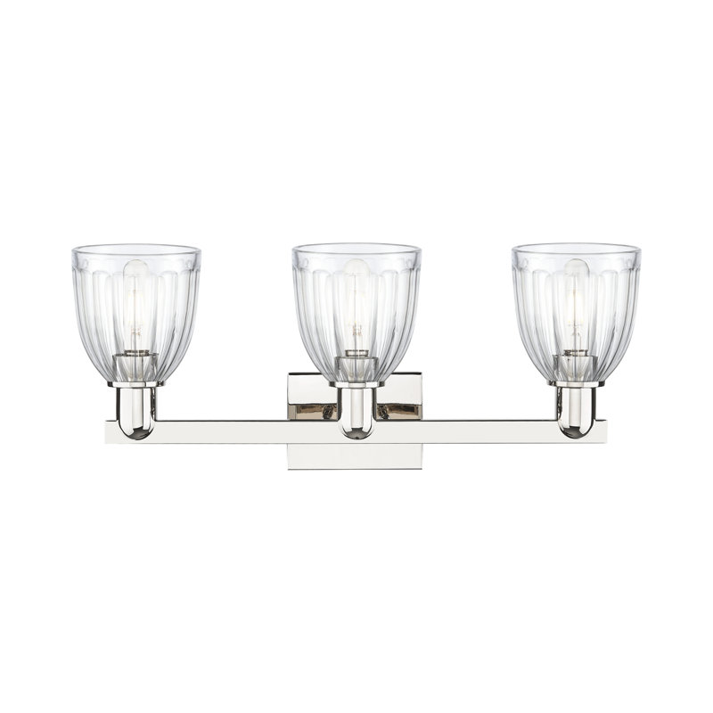 Arcadia - Cozine - Éclairage pour meuble-lavabo de salle de bain 3 lumières, Nickel poli