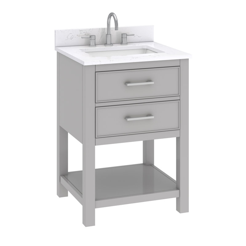 Brooks 25'' W Single Vanity, Chilled Gray, Nickel