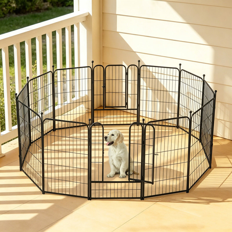 Parc pour chien, enclos extérieur pour animal 12 panneaux, enclos pour chien