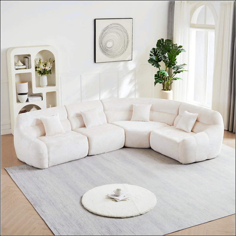 Canapé modulaire incurvé de luxe Modern, Beige