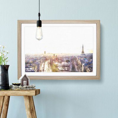 Sunlight over the Paris Skyline - Picture Frame Graphic Art