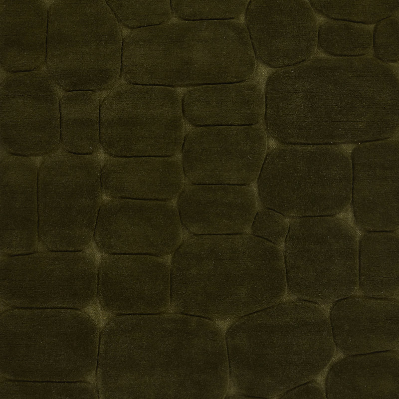Tapis vert en laine touffeté à la main Aelin, Rectangulaire 8 pi x 10 pi
