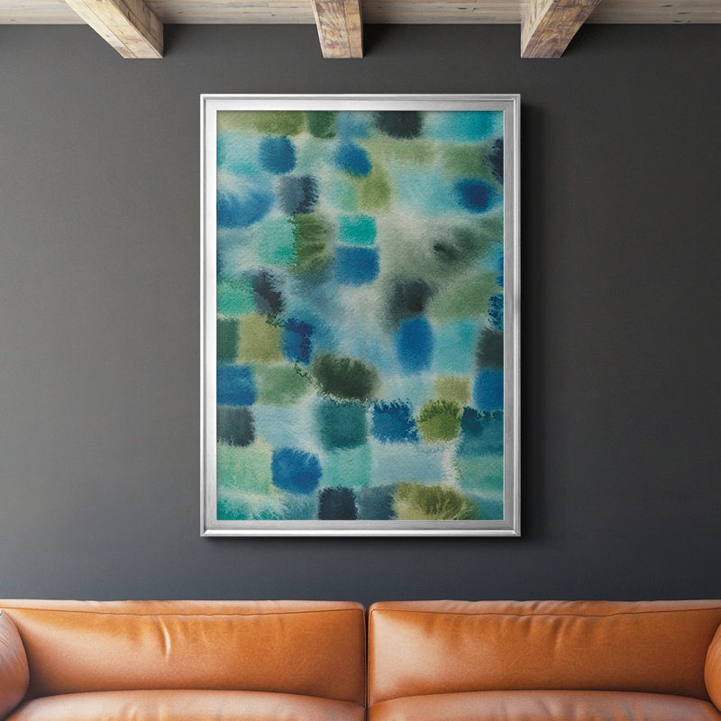 Earthy Plexus I, reproduction encadrée de qualité supérieure - prête à être accrochée, H 24,5 po x l 18,5 po x P 1 po, Argent