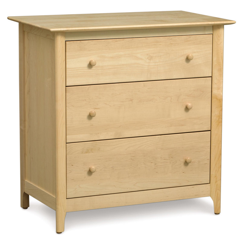 Sarah 3 - Drawer Solid Wood Dresser, Natural Cherry